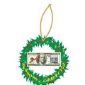 LV Bingo $100 Bill Wreath Ornament w/ Clear Mirrored Back (10 Sq. In.)